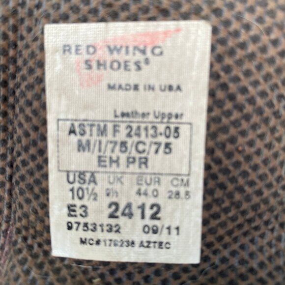 Red Wing Men's 2412 8-Inch Work Boots 10.5 3E - Picture 7 of 11